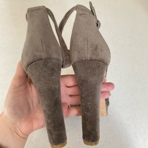 Joie Gray Velvet Twist Strap Heels - Picture 6 of 9